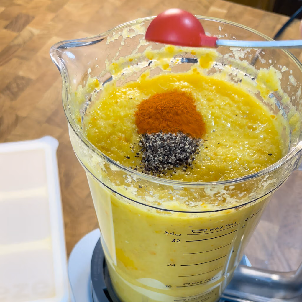 Blending the Sunrise Smoothie Immunity Shot