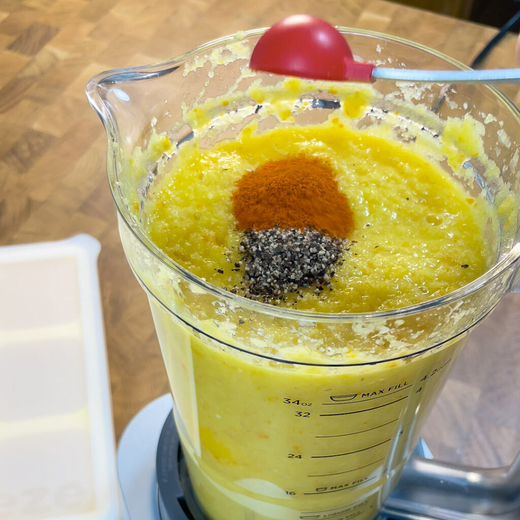 Blending the Sunrise Smoothie Immunity Shot