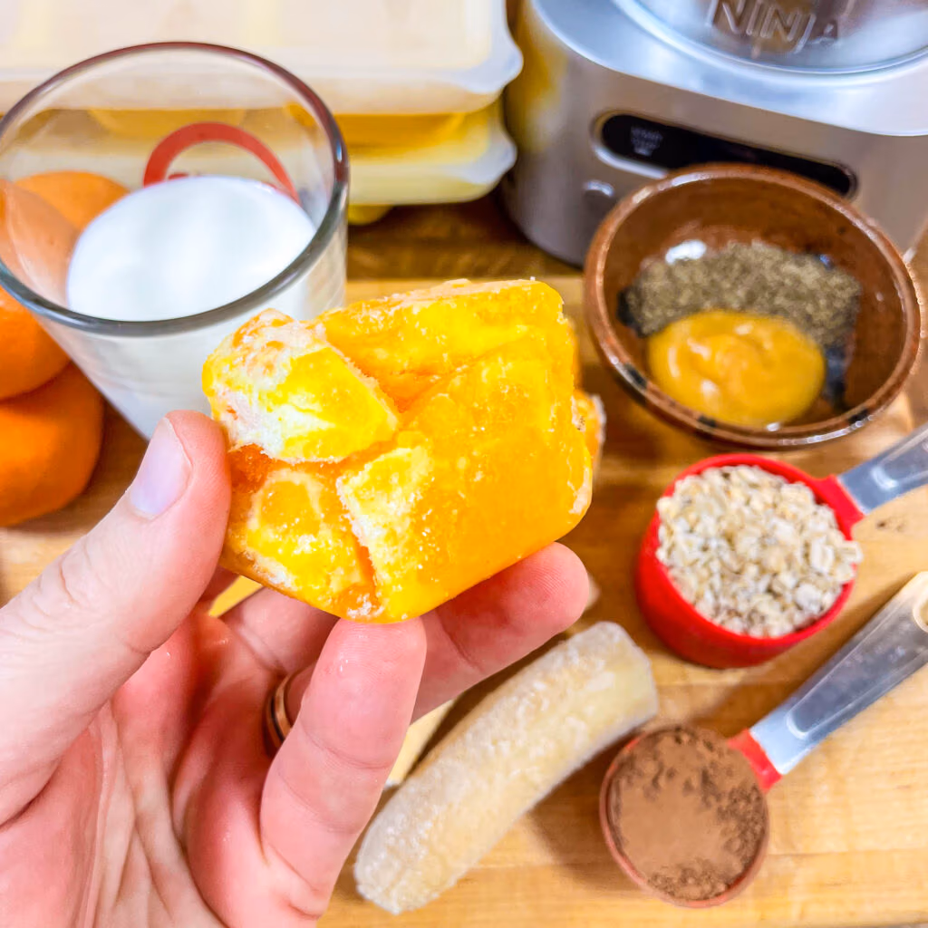 Frozen orange cube